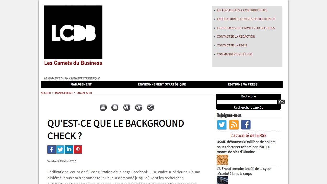 Qu’est-ce que le background check - Carnets du Business